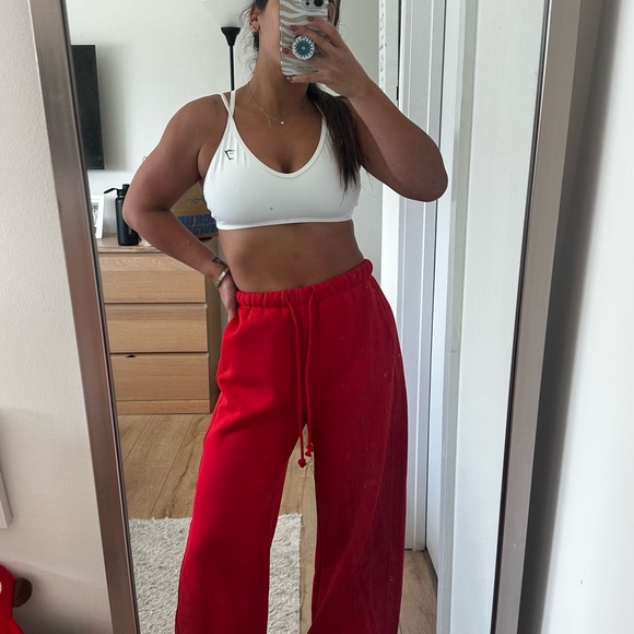 Zara Vibrant Red wide-leg  Pants - Picture 1 of 5
